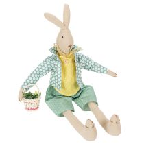 Product Fabric Easter bunny, rabbit with clothes, Easter decoration, young bunny H46cm