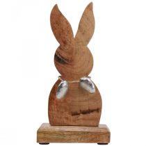 Product Easter bunny wood with eggs metal, table decoration Easter H20.5cm