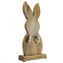 Product Easter bunny wood with metal eggs, Easter table decoration H31cm