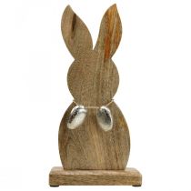 Product Easter bunny wood with metal eggs, Easter table decoration H31cm
