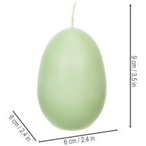 Product Easter candles, egg-shaped, green, 9cm, 20h, 6 pieces