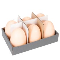 Product Easter candles, egg-shaped, egg-shaped Easter candles, peach design, Ø6cm, H9cm, 6 pieces