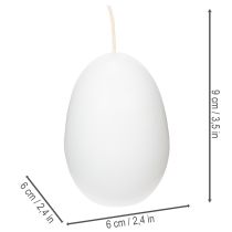 Product Easter candles, egg-shaped, special candles for Easter, white, 9cm, 6 pieces