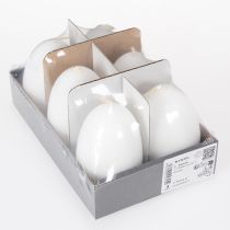 Product Easter candles, egg-shaped, special candles for Easter, white, 9cm, 6 pieces