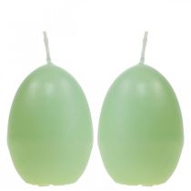 Easter candles egg shape, egg candles Easter green Ø4.5cm H6cm 6pcs