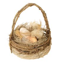 Product Easter basket with quail eggs artificial egg basket vines Ø12cm 2 pcs