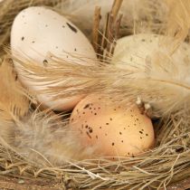 Product Easter basket with quail eggs artificial egg basket vines Ø12cm 2 pcs