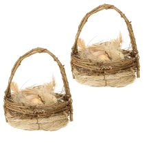 Product Easter basket with quail eggs artificial egg basket vines Ø12cm 2 pcs