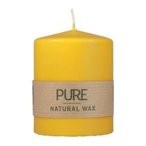 PURE pillar candle yellow honey Wenzel candles 90×70mm