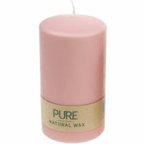 PURE pillar candle 130/70 Pink decorative candle sustainable natural wax
