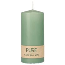 PURE pillar candle green emerald Wenzel candles 130/60mm