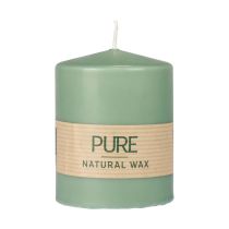 PURE pillar candle green emerald Wenzel candles 90/70mm