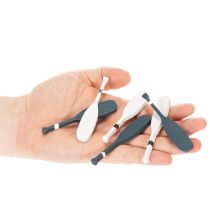 Product Set of 18 Miniature Wooden Paddles in Blue and White - 8cm