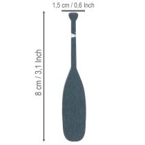 Product Set of 18 Miniature Wooden Paddles in Blue and White - 8cm