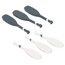 Product Set of 18 Miniature Wooden Paddles in Blue and White - 8cm