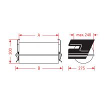 Paper foil undertable dispenser ZAC 75cm