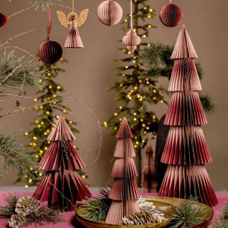 Product Paper Christmas tree small burgundy H30cm