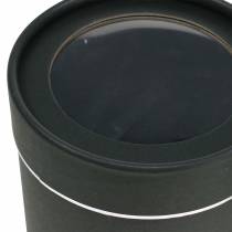 Product Flower box round cardboard black, silver Ø10/12cm set of 2