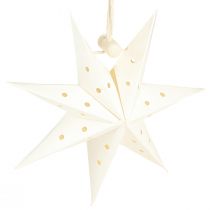 Product Paper Star Decoration Christmas Pendant White Ø10cm 8 pcs