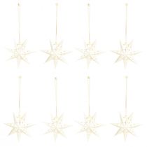 Product Paper Star Christmas Ornaments White 10cm Set of 8 Decorations