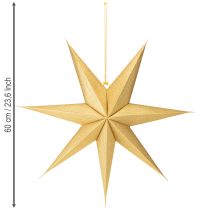 Product Gold paper star for lighting up, Christmas star paper Ø60cm