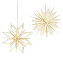 Product Paper Stars Tree Decoration Stars White Gold Ø15cm 6 Pcs