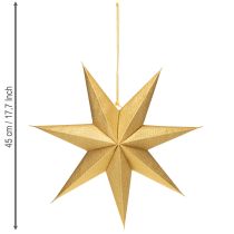 Product Paper Christmas Stars, Gold, 45cm, 3 Pieces