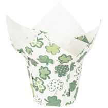 Product Paper Plant Pot Cover with Clover Design, 12cm, Set of 12