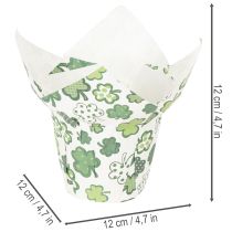 Product Paper Plant Pot Cover with Clover Design, 12cm, Set of 12
