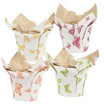Paper pot Ø12cm H9cm with pattern 8pcs