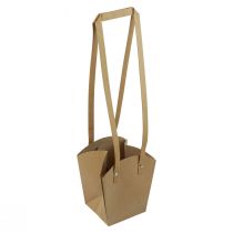 Paper bags handle planter paper natural 9.5×9.5×15cm 10p