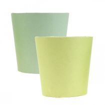 Product Paper pot, cachepot, planter blue/green Ø11cm H10cm 4pcs