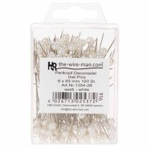 Product Pearl Head Pins White Ø6mm 65mm 100 Pieces