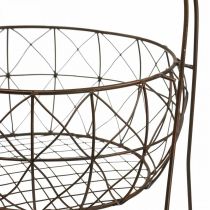 Plant etagere vintage metal basket stand 2-tier 62cm