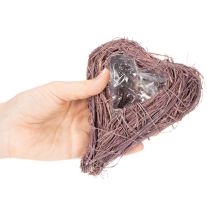 Product Heart-Shaped Twig Bowls with Liner for Home Arrangements, 14cm, Set of 2