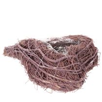 Product Heart-Shaped Twig Planters with Liner, 20cm, Set of 2, Natural/Brown