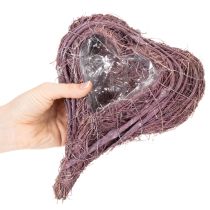 Product Purple Heart-Shaped Planting Bowl with Plastic Liner, 24cm