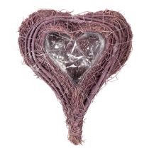 Product Purple Heart-Shaped Planting Bowl with Plastic Liner, 24cm