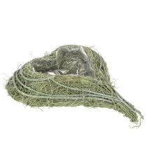 Product Heart-Shaped Natural Grass Planter with Liner, 38cm, Green
