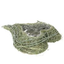 Product Heart-Shaped Natural Grass Planter with Liner, 38cm, Green