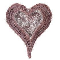Product Heart-Shaped Twig Bowl with Foil Lining 37cm - Purple