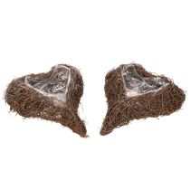Product Heart-Shaped Twig Planters with Plastic Lining, 20cm, Set of 2