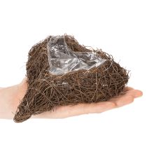 Product Heart-Shaped Twig Planter with Liner, 20cm, Set of 2