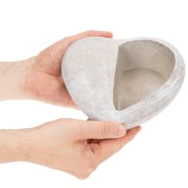 Product Heart-shaped planter, cast stone, decorative planter, 17cm