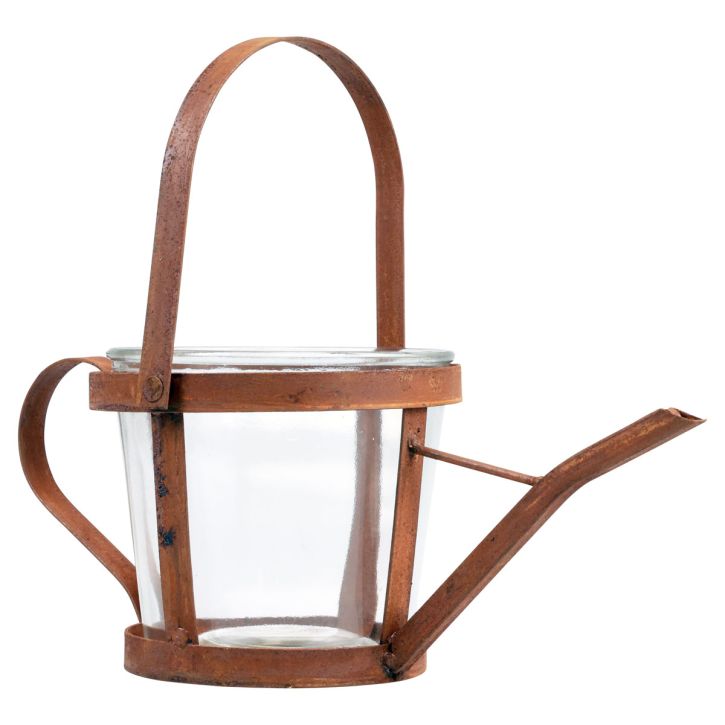 Watering can decoration lantern plant pot garden decoration rust 29cm
