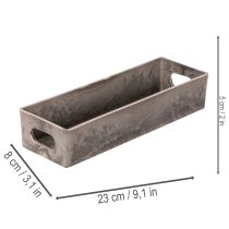 Product Compact Rectangular Decorative Tray for Home and Plant Arrangements, 23cm, Anthracite