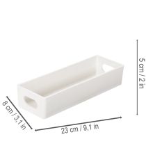 Product Rectangular Tray with Handles for Storage and Table Decoration, 32cm, Light Grey