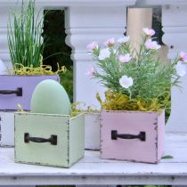 Product Planter drawer light green shabby chic 12.5×12.5×10cm