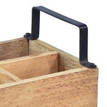 Product Plant box wooden cutlery holder wooden box 4 compartments L30cm
