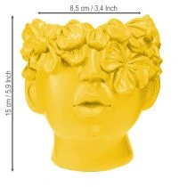 Product Plant head bust polyresin planter yellow 13.5×13×14cm